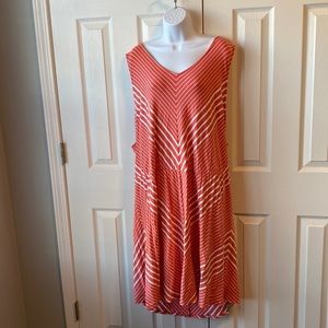 Sleeveless Chevron Stripe Dress